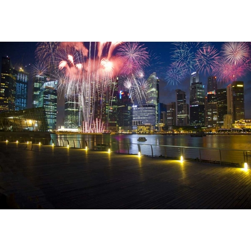 Singapore Fireworks in downtown area